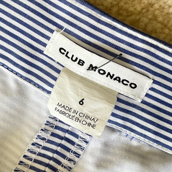 Club Monaco, Scalloped Floral Eyelet shorts, Blue & White Stripe, Size 6 - 8 - Picture 7 of 7